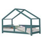 Lit cabane enfant LUCKY 120 x 200 vert pétrole
