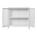 Armoire 2 portes vitrées acier blanc 80 x 35 x 80 cm