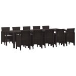 Ensemble de Salle à Manger de Jardin vidaXL 11 Pièces avec Coussins Marron Poly Rattan