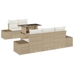 vidaXL Ensemble de canapé de jardin 6 pièces avec coussins béiges en poly rattan