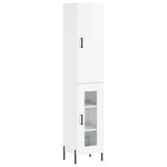 vidaXL Buffet haut Blanc brillant 34 5x34x180 cm Bois d'ingénierie