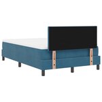 Lit Box Spring vidaXL avec Matelas Bleu Foncé Petit Double Velours