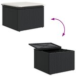 Ensemble de canapé de jardin 5 pièces avec coussins Noir Poly Rattan