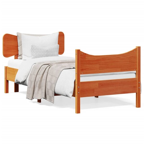 vidaXL Cadre de lit sans matelas cire marron 90x200 cm bois pin massif
