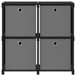 vidaXL Étagère à 4 cubes avec boîtes Noir 69x30x72 5 cm Tissu
