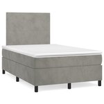 vidaXL Sommier à lattes de lit avec matelas LED gris clair 120x190 cm