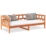 vidaXL Lit de jour sans matelas cire marron 90x190 cm bois pin massif