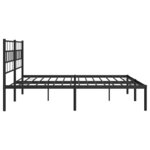vidaXL Cadre de lit métal avec tête de lit noir 193x203 cm
