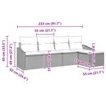 vidaXL Ensemble de canapé de jardin 5 pièces avec coussins en poly rattan noir