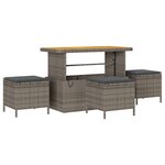 Ensemble de canapé de jardin vidaXL 14 pièces avec coussins Gris Poly Rattan Acacia
