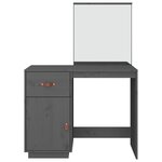 vidaXL Coiffeuse Gris 95x50x134 cm Bois de pin massif