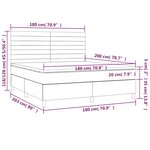 vidaXL Sommier à lattes de lit et matelas et LED Gris clair 180x200 cm