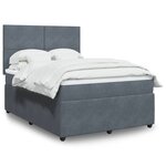 vidaXL Sommier à lattes de lit et matelas Gris foncé 160x200cm Velours