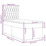 vidaXL Sommier à lattes de lit et matelas Noir 80x200 cm Velours