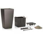 LECHUZA Jardinière Cubico 40 ALL-IN-ONE Charbon 18194