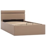 vidaXL Cadre de lit à rangement et LED Cappuccino Similicuir 100x200cm