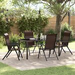 vidaXL Ensemble de Jardin 5 Pièces Marron Rattan PE