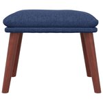 vidaXL Chaise de relaxation avec repose-pied Bleu Tissu