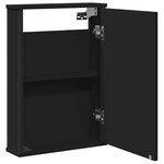 vidaXL Armoire à miroir de salle de bain noir bois d'ingénierie