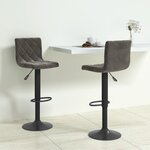 vidaXL Tabourets de bar lot de 2 Gris foncé Velours