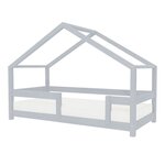 Lit cabane enfant LUCKY 90 x 200 gris clair