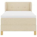 Lit Box Spring vidaXL avec Matelas - Crème  100x200 cm  Tissu
