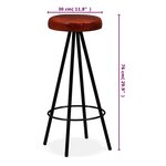 vidaXL Tabourets de bar lot de 4 cuir véritable