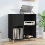 vidaXL Armoire à disques noir 84 5x38x89 cm bois d'ingénierie