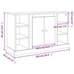 vidaXL Buffet Sonoma gris 100x35 5x60 cm Bois d'ingénierie
