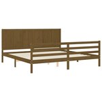 vidaXL Cadre de lit sans matelas marron miel 200x200 cm bois massif