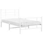 vidaXL Cadre de lit métal sans matelas et pied de lit blanc 100x190 cm