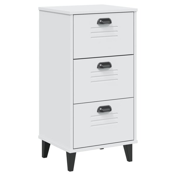 vidaXL Table de chevet VIKEN blanc bois d'ingénierie