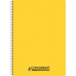 Cahier spirale 100 pages 5x5 90 g avec couverture polypropylène assortie  format 21 x 29 7 cm CONQUERANT