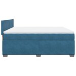 vidaXL Sommier à lattes de lit et matelas Bleu foncé 200x200cm Velours