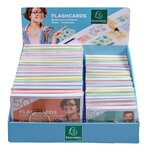 Présentoir Complet Avec 38 Paquets De 50 Flashcards Sous Film + Anneau - Bristol Ligné Perforé - Formats A6 Et A7 - Couleurs Assorties - Exacompta