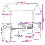 vidaXL Lit haut avec toit 80x200 cm bois de pin massif