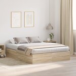 vidaXL Cadre de lit de rangement en chêne Sonoma 140x200 cm