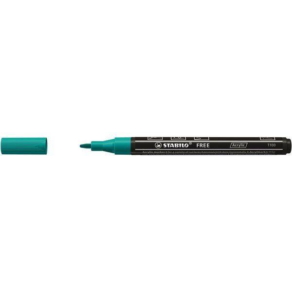 Marqueur pointe fine FREE acrylic T100 vert turquoise STABILO
