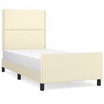 vidaXL Cadre de lit avec tête de lit Crème 80x200 cm Similicuir