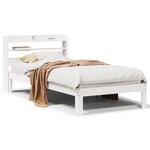 vidaXL Cadre de lit avec tête de lit blanc 90x200cm bois de pin massif
