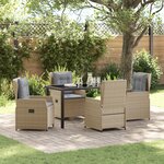 vidaXL Ensemble de salle à manger de jardin 5 pièces en rotin beige