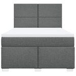 vidaXL Sommier à lattes de lit avec matelas Gris foncé 140x200cm Tissu