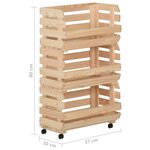 vidaXL Chariot à légumes 37x30x80 cm Bois de pin solide