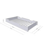 Tiroir de lit 120 x 180 avec sommier BUDDY - gris clair