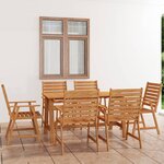vidaXL Ensemble à manger de jardin 7 Pièces Bois d'acacia solide