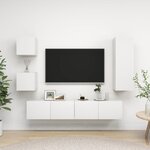 vidaXL Ensemble de meubles TV 5 Pièces Blanc Bois d'ingénierie