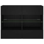 vidaXL Meuble TV mural avec lumières LED noir 78 5x30x60 5 cm