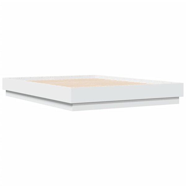 vidaXL Cadre de lit Blanc 120x190 cm bois d'ingénierie