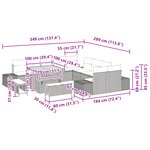 Ensemble de canapé de jardin vidaXL en 13 pièces avec coussins beige poly rotin