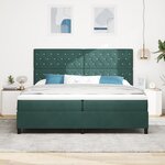 Lit avec sommier et matelas vidaXL Vert foncé 200x200 cm Velours